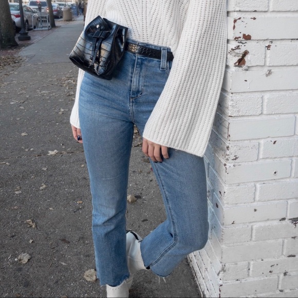 mango croc effect bucket bag